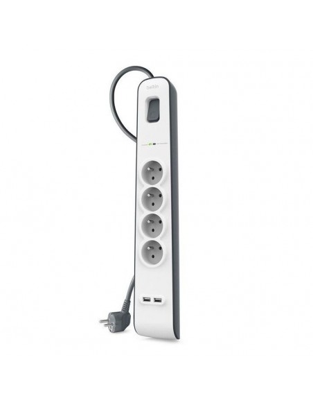 Regleta alimentacion belkin bsv401vf2m - v2 4 tomas 2xusb proteccion sobretension cable 2m