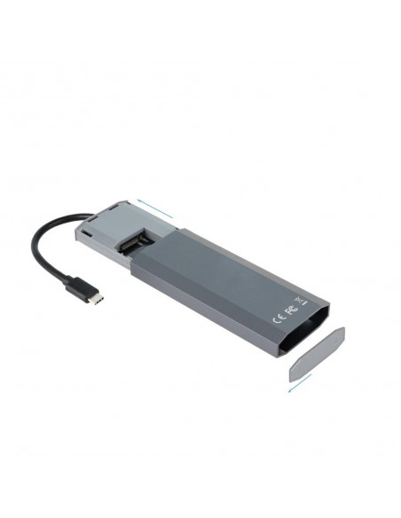 Carcasa disco duro tooq tqe - 2241g para ssd m.2 + hub usb tipo c 5 en 1