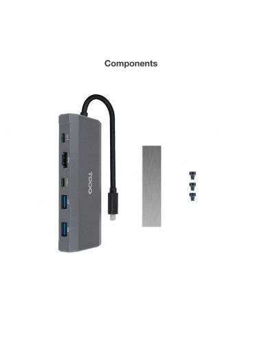 Carcasa disco duro tooq tqe - 2241g para ssd m.2 + hub usb tipo c 5 en 1