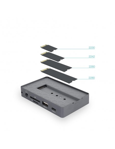 Carcasa disco duro tooq tqe - 2242g para ssd m.2 + hub 11 en 1 Carcasa disco duro tooq tqe - 2242g para ssd m.2 + hub 11 en 1