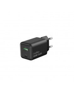 Cargador usb de pared coolbox 35w gan usb tipo a - usb tipo c negro