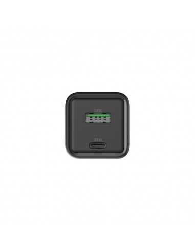 Cargador usb de pared coolbox 35w gan usb tipo a - usb tipo c negro