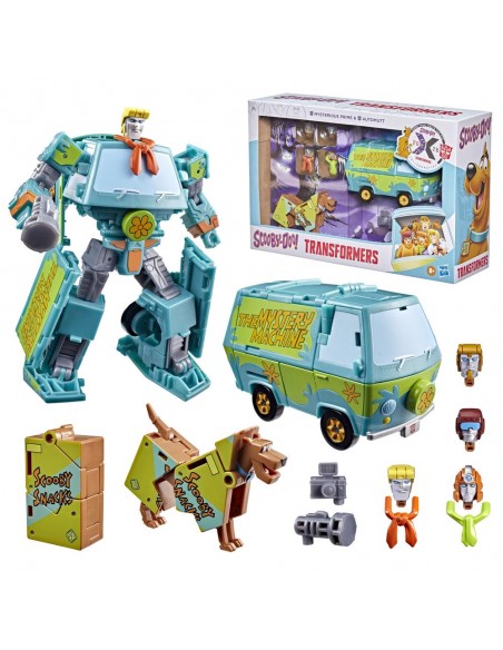 Set figuras hasbro transformers scooby doo mysterious prime and automutt