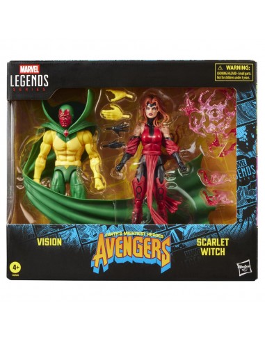 Pack 2 figuras marvel legends series earth's mightiest heroes avengers vision & scarlet witch