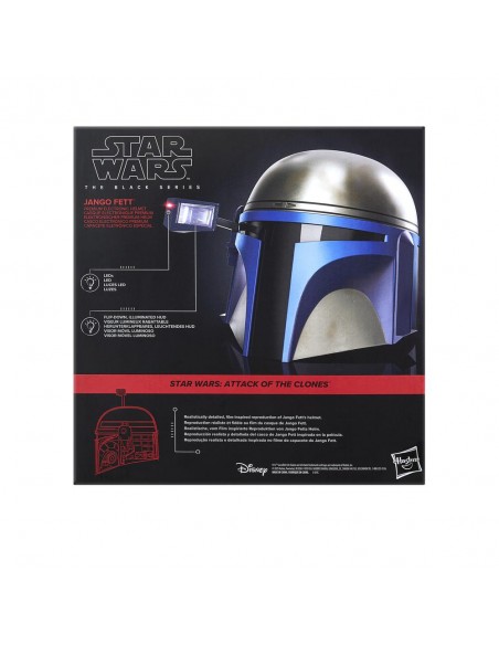 Réplica casco electrónico hasbro star wars the black series jango fett