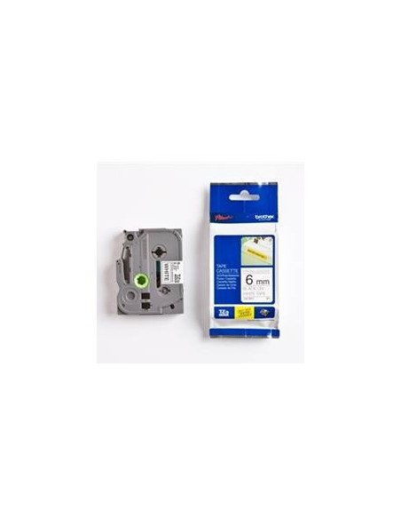 Cinta super adhesiva brother tzes211 6mm x 8m blanco - negro