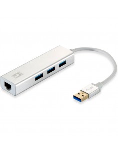 Adaptador usb 3.0 level one a gigabit ethernet rj45 + hub 3.0 3 puertos
