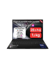 Portatil lg gram 16z90tl - g u7 - 258v - 32gb - ssd512gb - 16 pulgadas - w11h