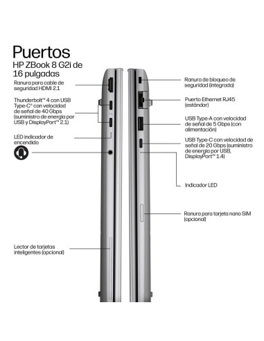 Portatil hp zbook 8 g2i u7 - 356h - 32gb - ssd 1tb - 16 pulgadas - w11p