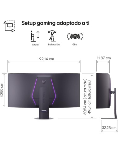 Monitor curvo gaming lg 39gx950b - b 38.6 pulgadas 5k2k 165hz