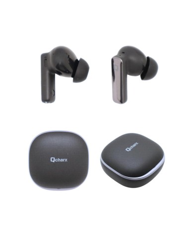 Auriculares qcharx buds slide anc + enc bluetooth negro