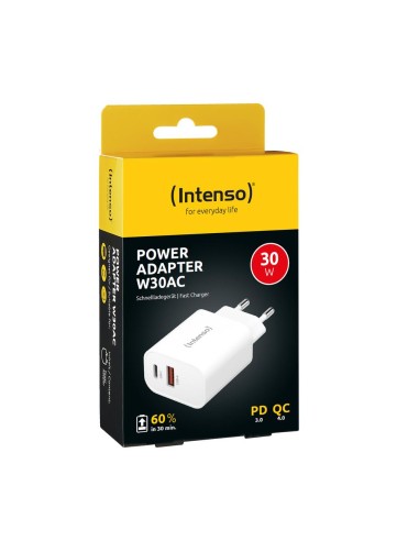 Cargador pared intenso gan w30ac 1xusb - a 1xusb - c