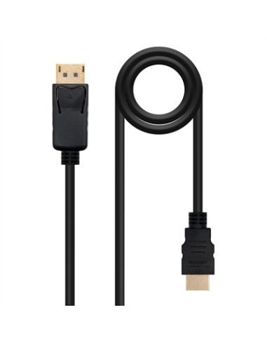 Cable conversor nanocable displayport a hdmi macho - macho negro 1.5m