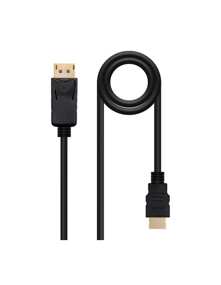 Cable conversor nanocable displayport a hdmi macho - macho negro 1.5m
