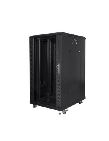 Armario lanberg rack 19 pulgadas 22u 600x800 flat pack black negro