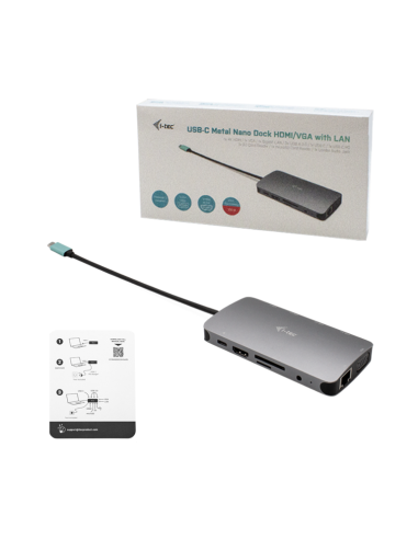 Nano docking station i - tec usb - c 4k con hdmi - vga + lan power delivery 100w