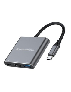 Hub usb tipo c conceptronic donn18g 1 x hdmi - 1 x usb 3.0 - 1 x usb tipo c - 100w