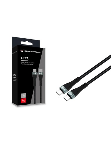 Cable usb - c conceptronic macho - macho 2m pd 3.0 100w 20v 5a 480mbps e - mark