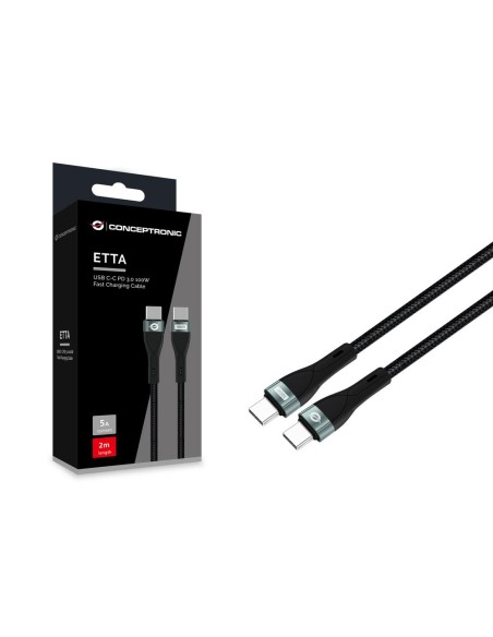 Cable usb - c conceptronic macho - macho 2m pd 3.0 100w 20v 5a 480mbps e - mark Cable usb - c conceptronic macho - macho 2m pd 3.0 100w 20v 5a 480mbps e - mark