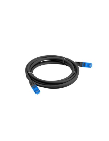Cable red lanberg latiguillo cat.6a s - ftp lszh cca 0.5m negro fluke passed