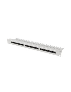 Patch panel lanberg 24 puertos 1u 19 pulgadas cat.6a utp con organizador cables gris