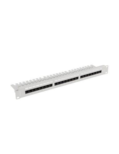 Patch panel lanberg 24 puertos 1u 19 pulgadas cat.6a utp con organizador cables gris