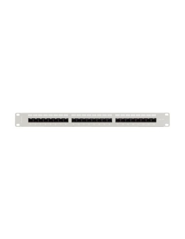 Patch panel lanberg 24 puertos 1u 19 pulgadas cat.6a utp con organizador cables gris