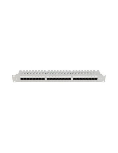 Patch panel lanberg 24 puertos 1u 19 pulgadas cat.6a utp con organizador cables gris