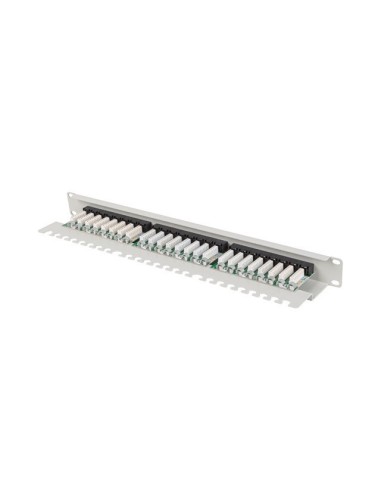 Patch panel lanberg 24 puertos 1u 19 pulgadas cat.6a utp con organizador cables gris