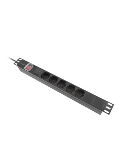 Regleta lanberg 1u 16a rack 19 pulgadas 5x socket schuko negro 2m Regleta lanberg 1u 16a rack 19 pulgadas 5x socket schuko negro 2m