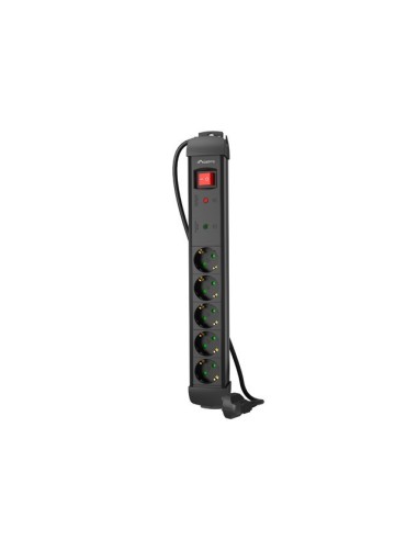 Regleta lanberg sp1 5 tomas schuko proteccion hasta 2500w negra 1.5m