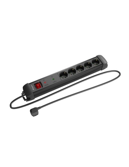 Regleta lanberg sp1 5 tomas schuko proteccion hasta 2500w negra 1.5m