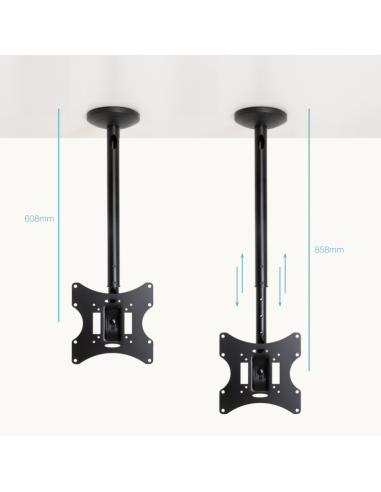 Soporte techo tooq vesa hasta 42 pulgadas 200x200mm max 30kg negro