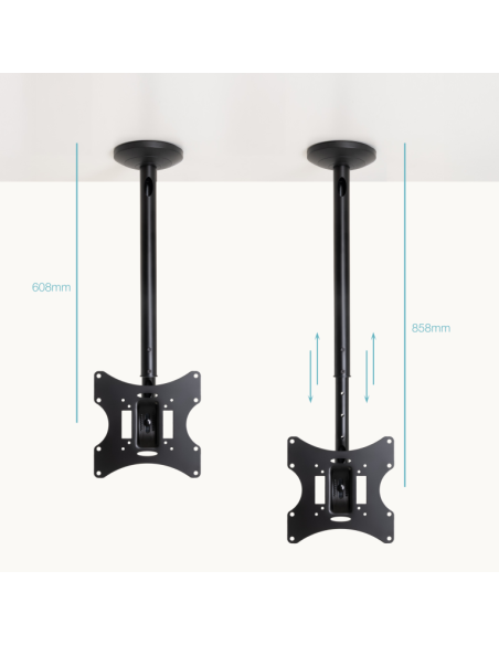 Soporte techo tooq vesa hasta 42 pulgadas 200x200mm max 30kg negro Soporte techo tooq vesa hasta 42 pulgadas 200x200mm max 30kg negro