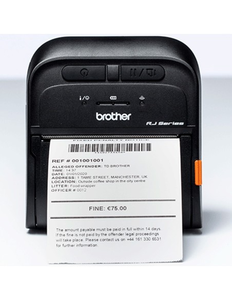 Impresora de tickets portatil brother rj3035b 16mb flash ram - 32mb ram - micro usb 2.0 - bluetooth