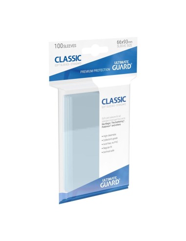 Fundas transparentes de cartas ultimate guard classic soft tamaño estándar (100)