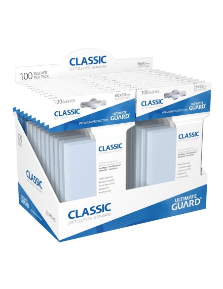 Fundas transparentes de cartas ultimate guard classic soft tamaño estándar (100)