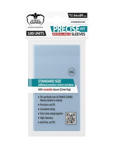 Fundas transparentes de cartas ultimate guard precise - fit cierre reutilizable tamaño estándar 100 unidades