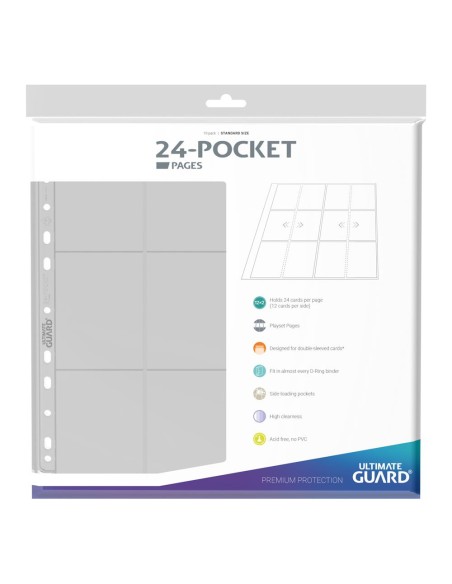 Carpeta transparente ultimate guard de 24 bolsillos y cuatro filas de páginas - carga lateral (10) Carpeta transparente ultimate guard de 24 bolsillos y cuatro filas de páginas - carga lateral (10)