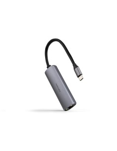 Adaptador nanocable usb - c 3.1 a rj45 con pd 100w usb - c - m aluminio color gris 18 cm