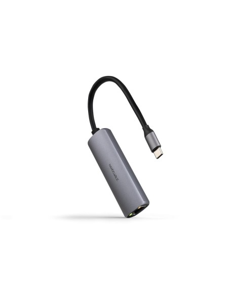 Adaptador nanocable usb - c 3.1 a rj45 con pd 100w usb - c - m aluminio color gris 18 cm