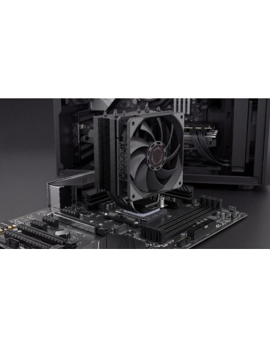 Ventilador disipador cpu gaming coolbox negro 6 heatpipes h6 black 240w tdp intel - amd