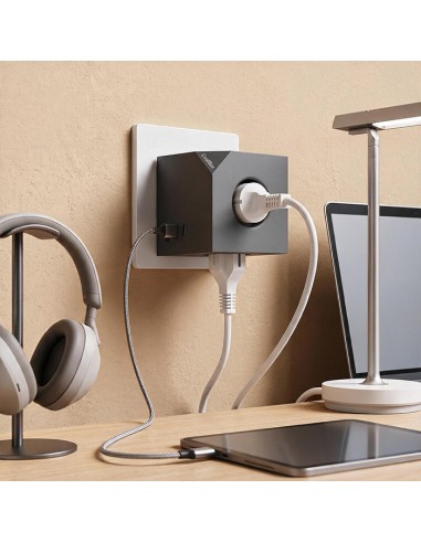 Base de enchufes coolbox cubik enchufes con carga usb c+a
