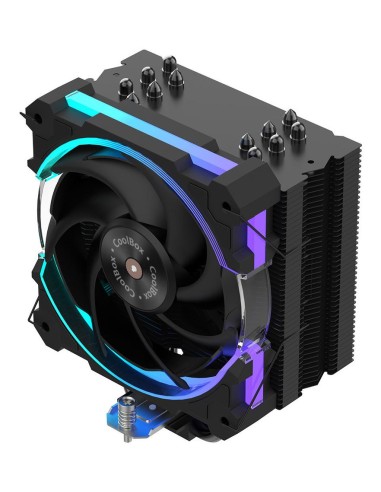 Ventilador disipador cpu gaming coolbox negro argb h6 ring