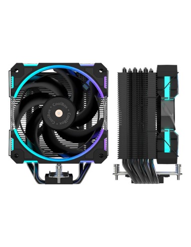 Ventilador disipador cpu gaming coolbox negro argb h6 ring
