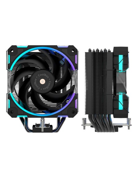 Ventilador disipador cpu gaming coolbox negro argb h6 ring Ventilador disipador cpu gaming coolbox negro argb h6 ring