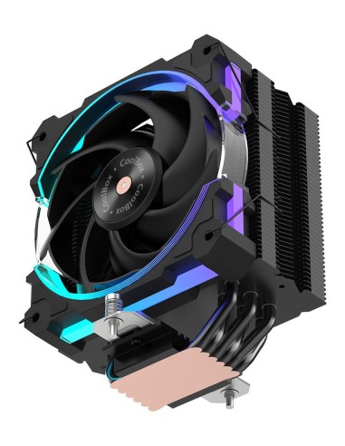 Ventilador disipador cpu gaming coolbox negro argb h6 ring