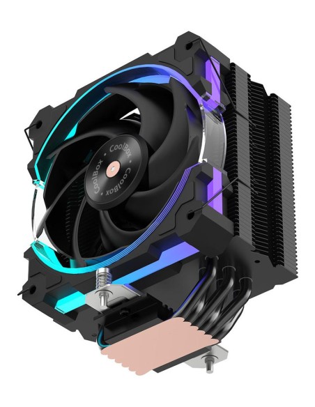 Ventilador disipador cpu gaming coolbox negro argb h6 ring Ventilador disipador cpu gaming coolbox negro argb h6 ring