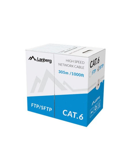 Bobina cat.6 lanberg sftp 305m solid cu cpr + fluke passed gris