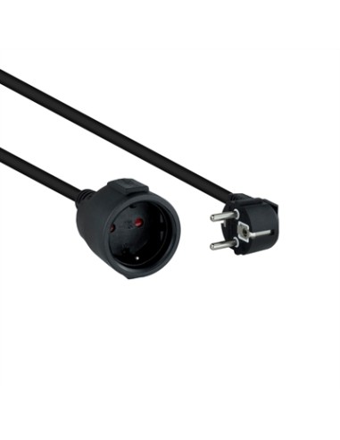 Cable de alimentacion schuko nanocable 2m - macho - hembra - negro